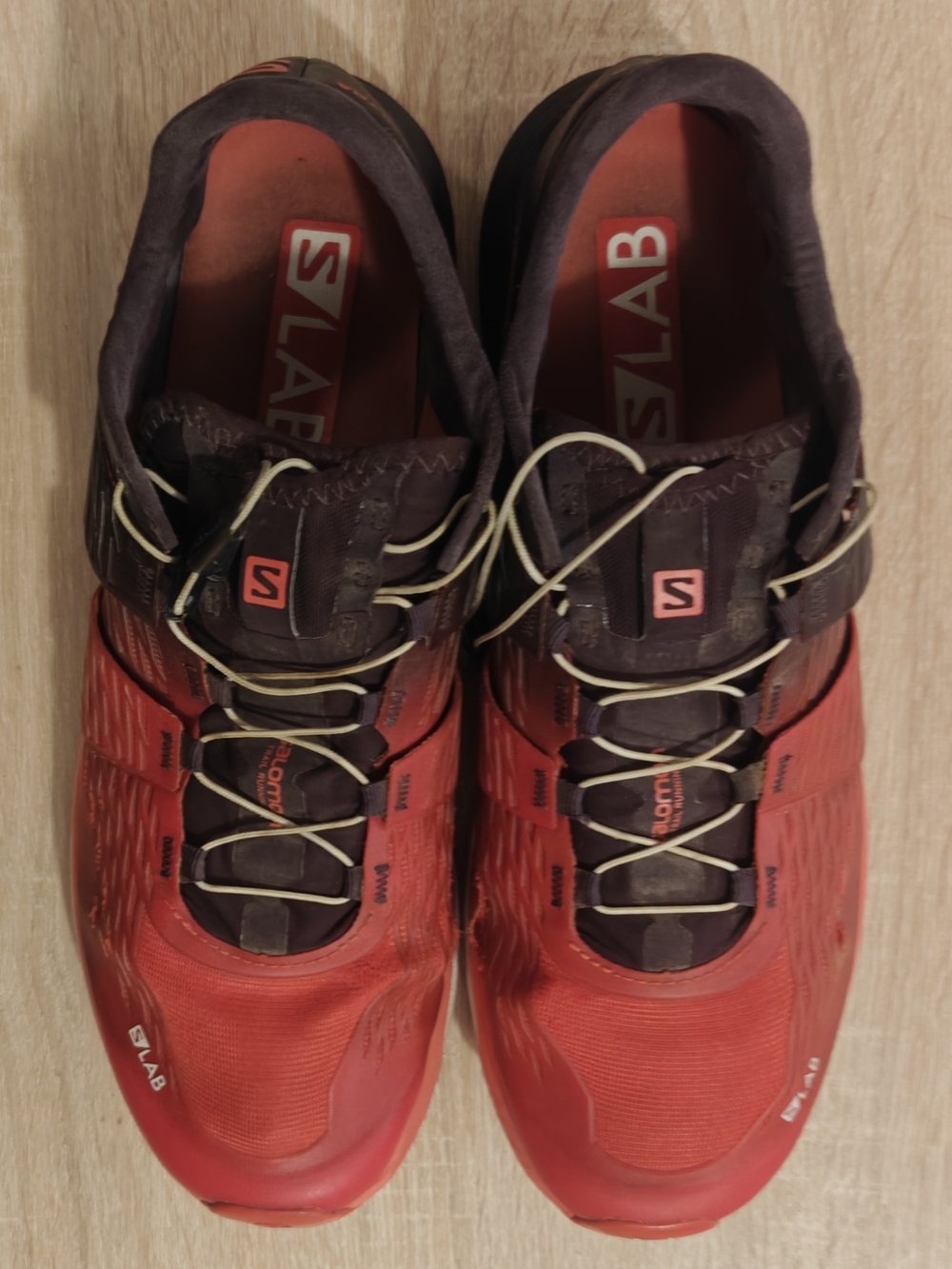 New Salomon S Lab Ultra Trail Running Shoes Mens  10.5 Red Black Lightweight